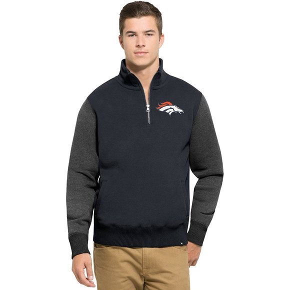 Denver Broncos Men's Triple Coverage 1/4-Zip Pullover Fleece Jacket